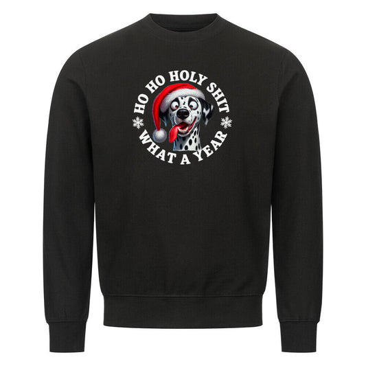 Premium Sweatshirt "Dalmatiner - HO HO..." Schwarz – hunde-shirt.de