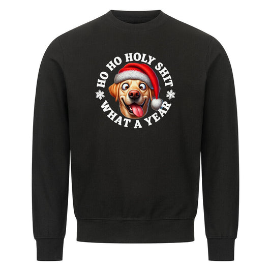 Premium Sweatshirt "Labrador ( hell ) - HO HO..." Schwarz – hunde-shirt.de