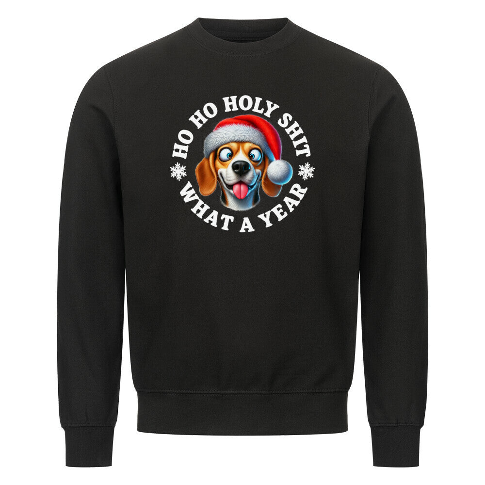 Premium Sweatshirt "Beagle - HO HO..." Schwarz – hunde-shirt.de