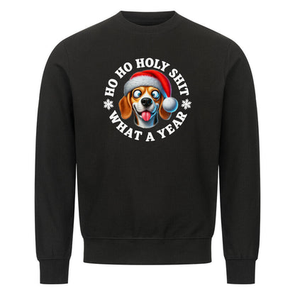 Premium Sweatshirt "Beagle - HO HO..." Schwarz – hunde-shirt.de