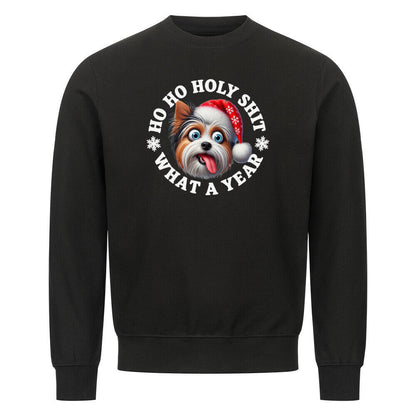 Premium Sweatshirt "Biewer Terrier - HO HO..." Schwarz – hunde-shirt.de