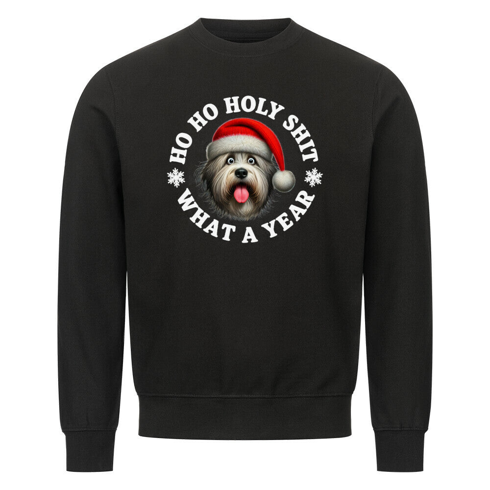 Premium Sweatshirt "Bobtail - HO HO..." Schwarz – hunde-shirt.de