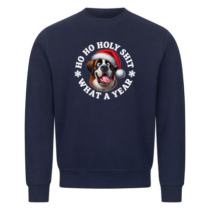 Premium Sweatshirt "Bernhardiner - HO HO..." Navy Blue – hunde-shirt.de
