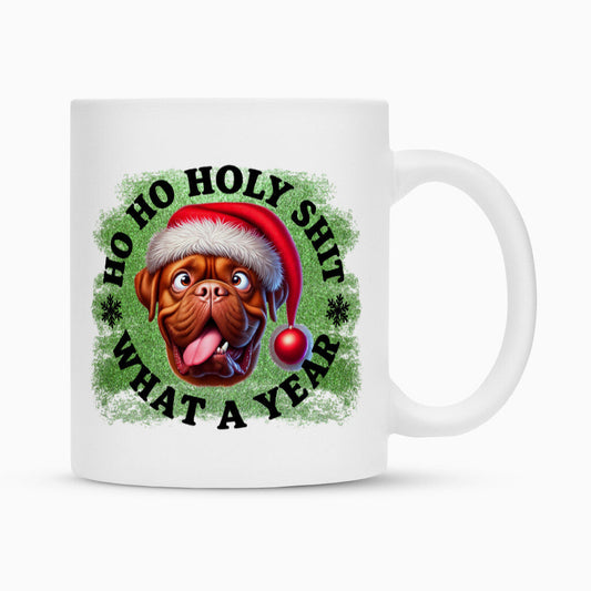 Tasse "Bordeaux Dogge - HO HO..." Weiß – hunde-shirt.de