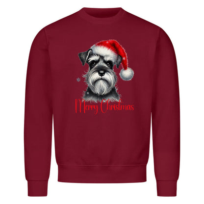 Premium Sweatshirt "Zwergschnauzer - Merry Christmas" Burgunder – hunde-shirt.de