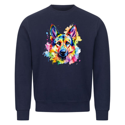 Premium Sweatshirt "Schäferhund - Paint 2" Navy Blue – hunde-shirt.de