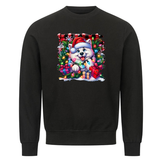 Premium Sweatshirt "Samoyed - Funny Christmas" Schwarz – hunde-shirt.de