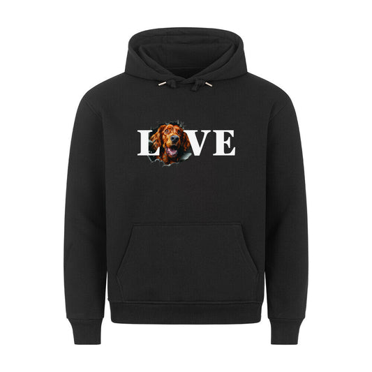 Premium Hoodie "Irish Setter - LOVE" Schwarz – hunde-shirt.de