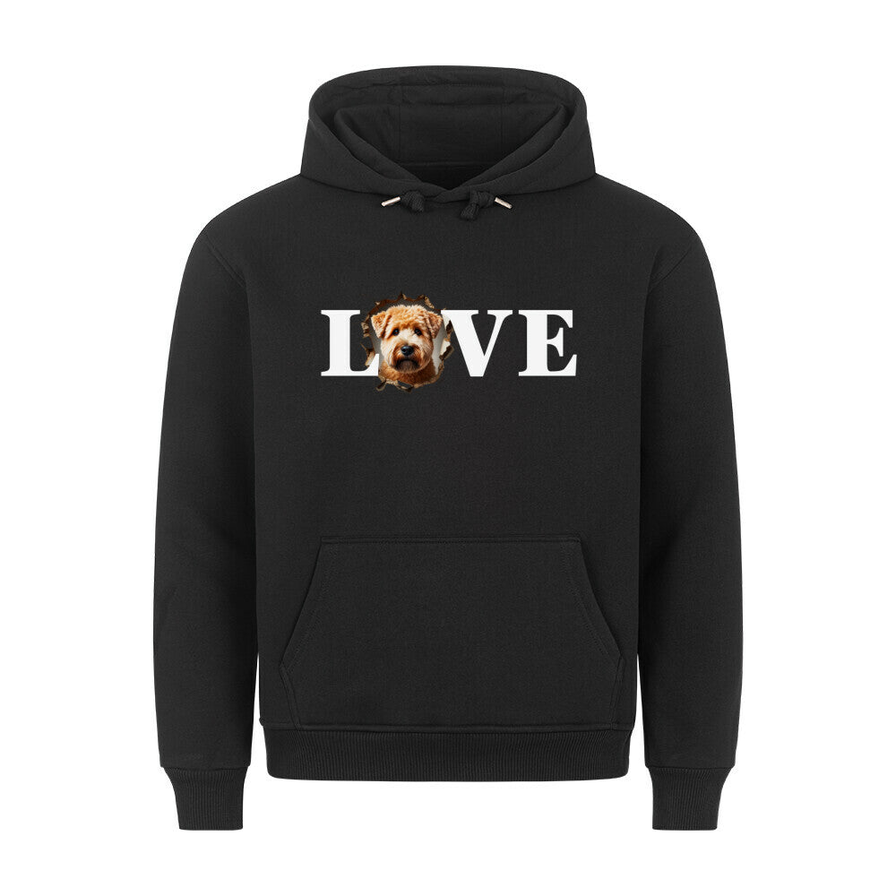 Premium Hoodie "Soft Coated Wheaten - LOVE" Schwarz – hunde-shirt.de