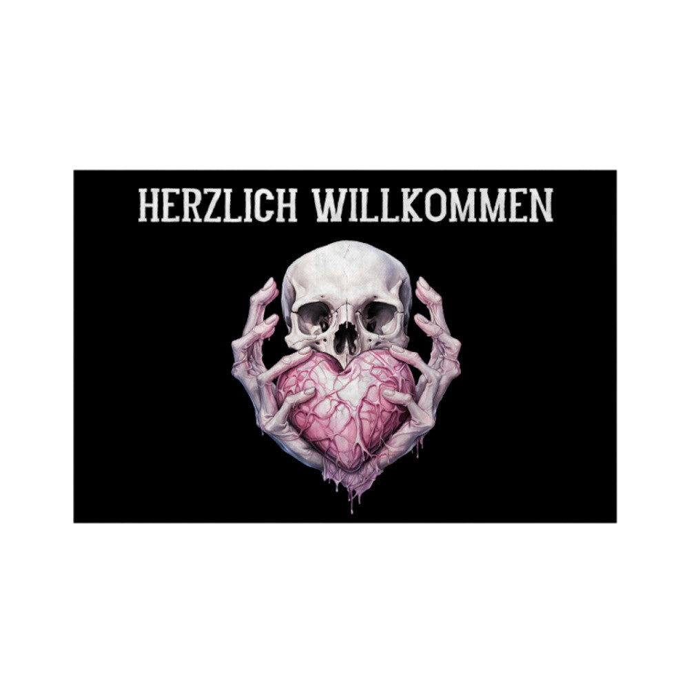 Fußmatte "Herzlich Willkommen" Weiß – hunde-shirt.de