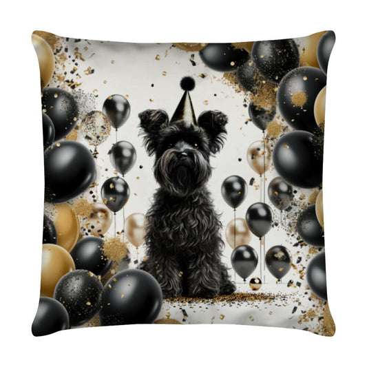 Kissen "Affenpinscher - Geburtstag" Weiß – hunde-shirt.de