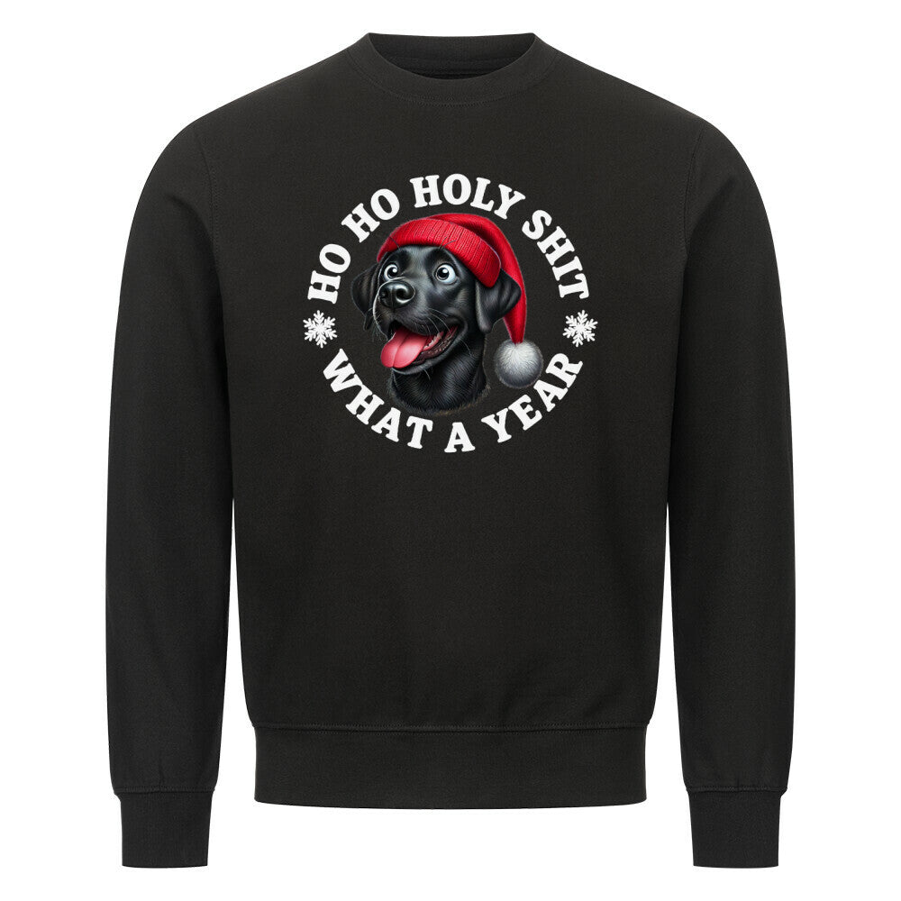 Premium Sweatshirt "Labrador ( schwarz ) - HO HO..." Schwarz – hunde-shirt.de