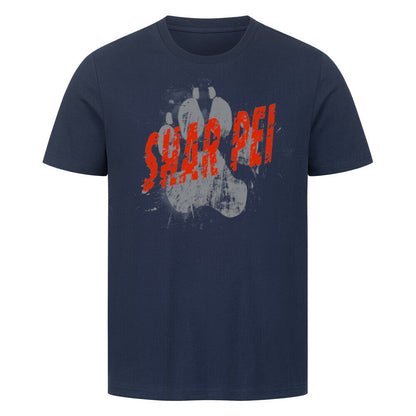 Premium T-Shirt "Shar Pei - PAW" French Navy – hunde-shirt.de