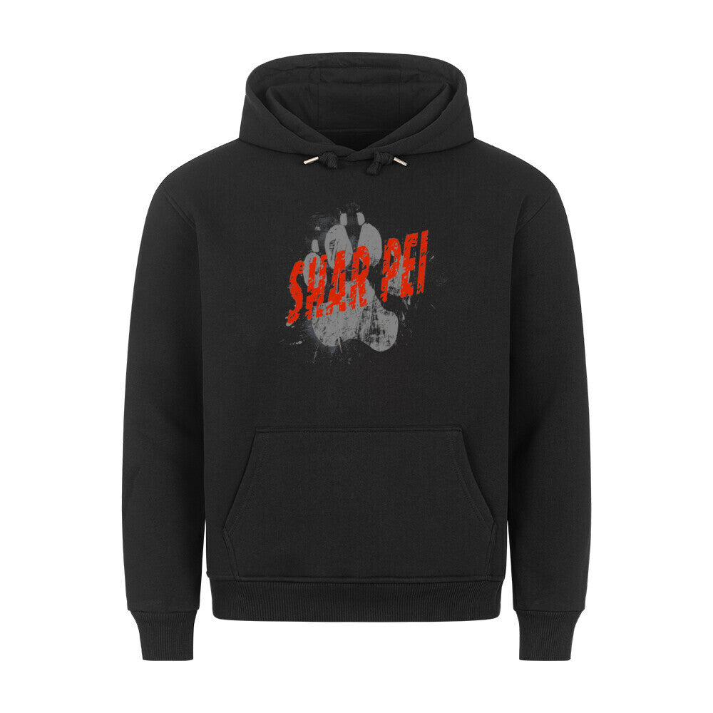 Premium Hoodie "Shar Pei - PAW" Schwarz – hunde-shirt.de