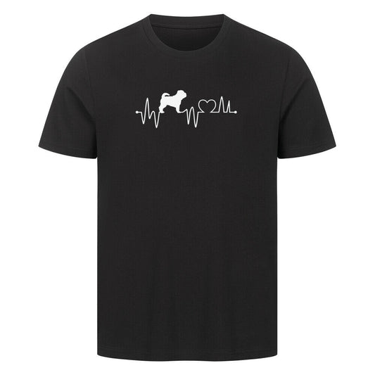 Premium T-Shirt "Shar Pei - Heartbeat" Schwarz – hunde-shirt.de