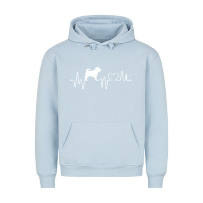 Premium Hoodie "Shar Pei - Heartbeat" Babyblau – hunde-shirt.de