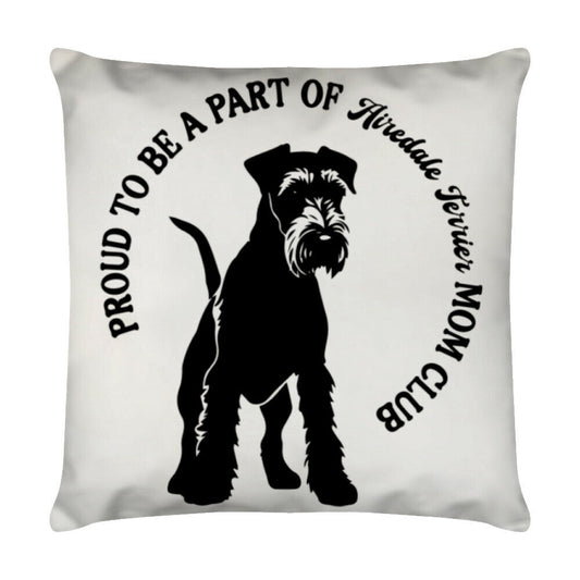 Kissen "Airedale Terrier - MOM Club" Weiß – hunde-shirt.de