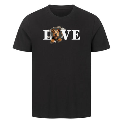 Premium T-Shirt "Airedale Terrier - LOVE" Schwarz – hunde-shirt.de