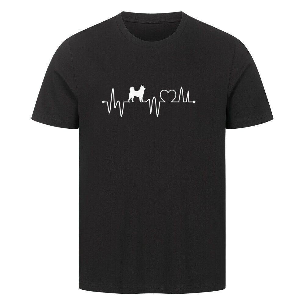 Premium T-Shirt "Akita Inu - Heartbeat" Schwarz – hunde-shirt.de
