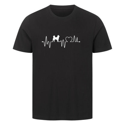 Premium T-Shirt "Akita Inu - Heartbeat" Schwarz – hunde-shirt.de