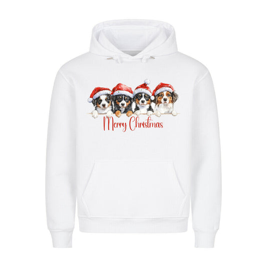 Premium Hoodie "Australian Shepherd - X-Mas 4" Weiß – hunde-shirt.de