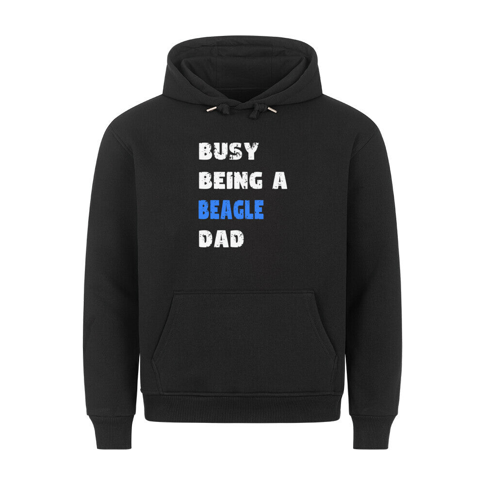 Premium Hoodie "Beagle - Busy DAD" Schwarz – hunde-shirt.de