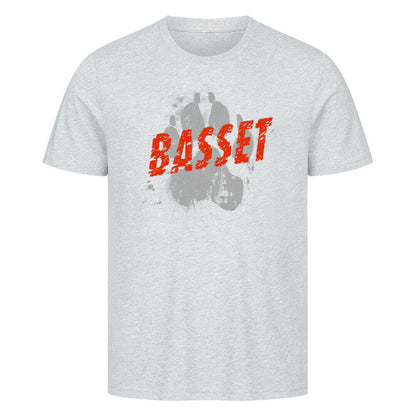 Premium T-Shirt "Basset - PAW" Heather Grey – hunde-shirt.de