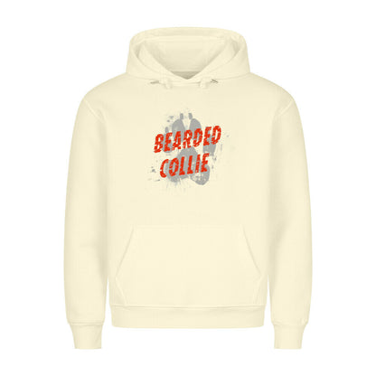 Premium Hoodie "Bearded Collie - PAW" Beige – hunde-shirt.de