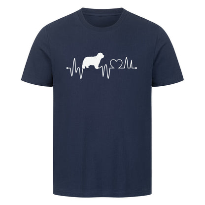 Premium T-Shirt "Bearded Collie - Heartbeat" French Navy – hunde-shirt.de