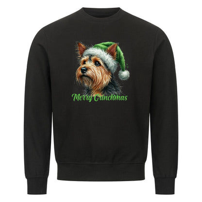 Premium Sweatshirt "Australian Terrier - Merry Grinchmas" Schwarz – hunde-shirt.de