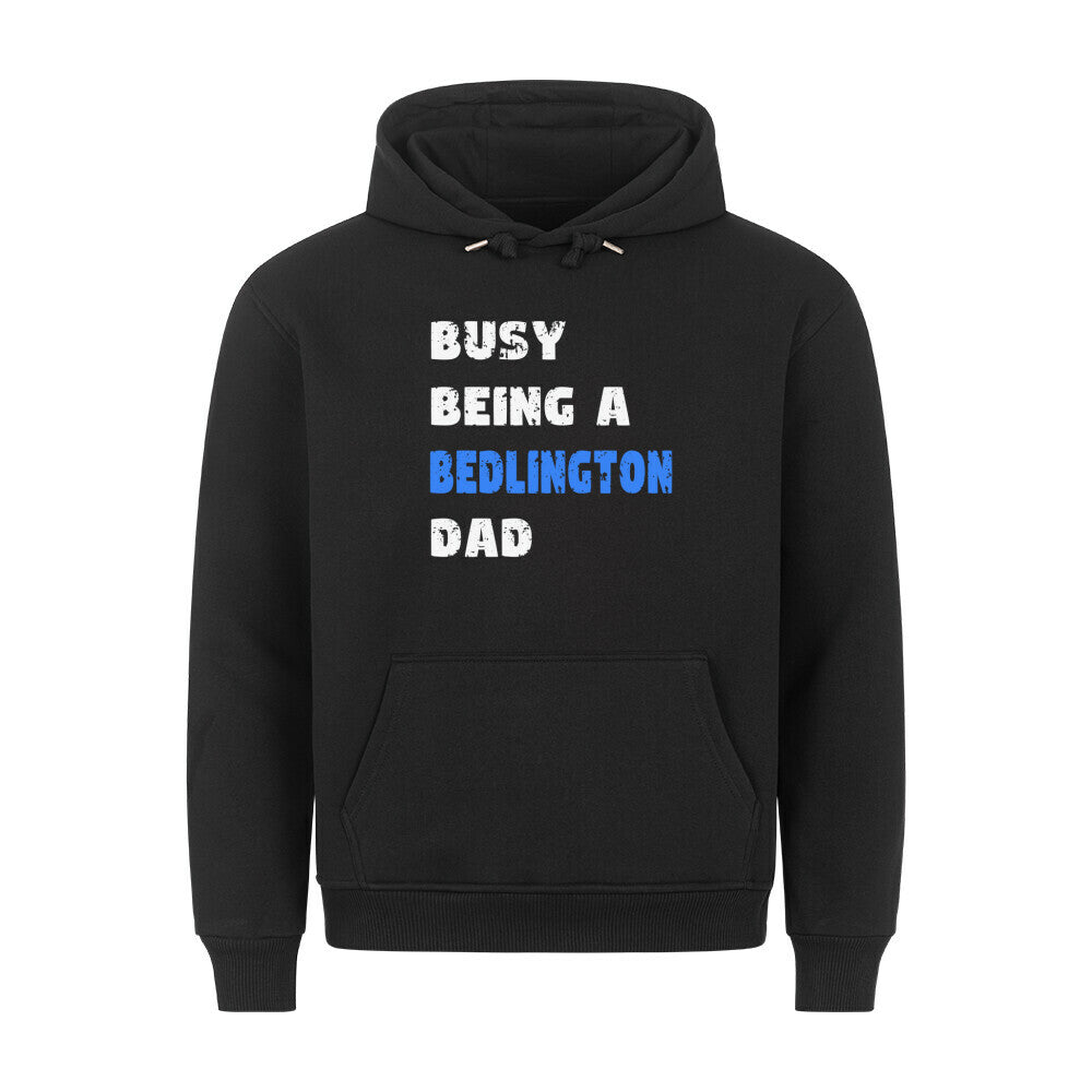 Premium Hoodie Bedlington Terrier - Busy DAD" Schwarz – hunde-shirt.de