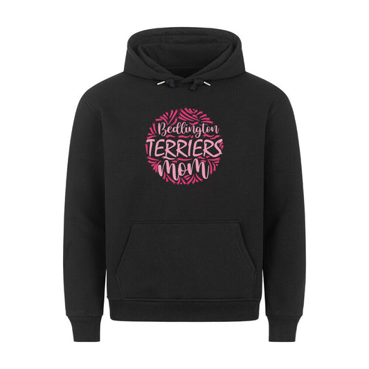 Premium Hoodie "Bedlington Terrier - Pink MOM" Schwarz – hunde-shirt.de