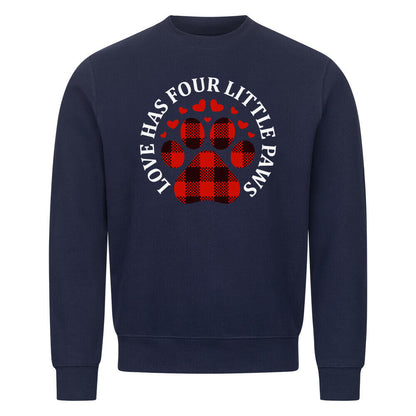 Premium Sweatshirt "Four little PAWS" Navy Blue – hunde-shirt.de