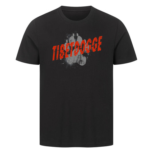Premium T-Shirt "Tibetdogge - PAW" Schwarz – hunde-shirt.de