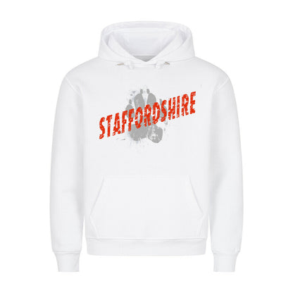 Premium Hoodie "Staffordshire - PAW" Weiß – hunde-shirt.de