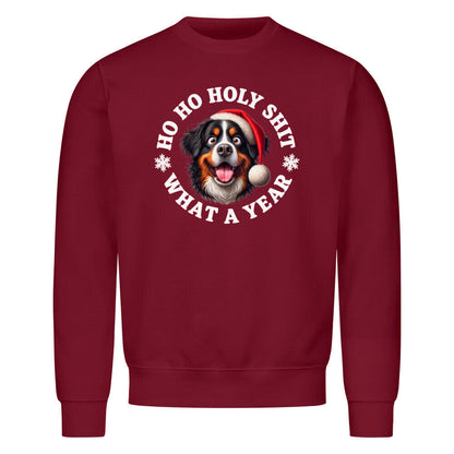 Premium Sweatshirt "Berner Sennenhund - HO HO..." Burgunder – hunde-shirt.de