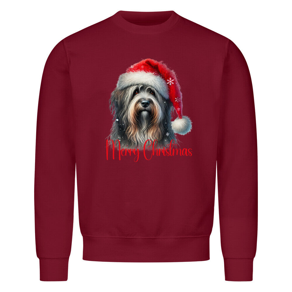 Premium Sweatshirt "Bergamasco - Merry Christmas" Burgunder – hunde-shirt.de