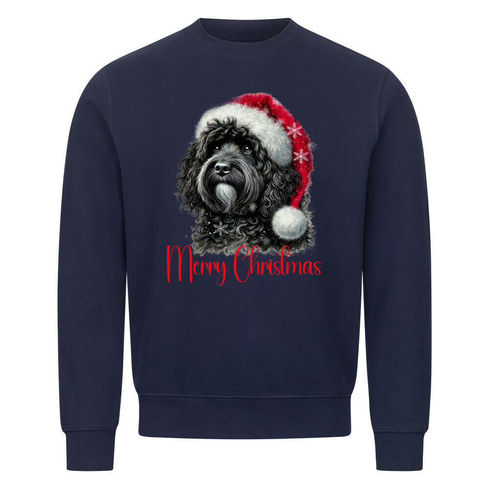 Premium Sweatshirt "Barbet - Merry Christmas" Navy Blue – hunde-shirt.de