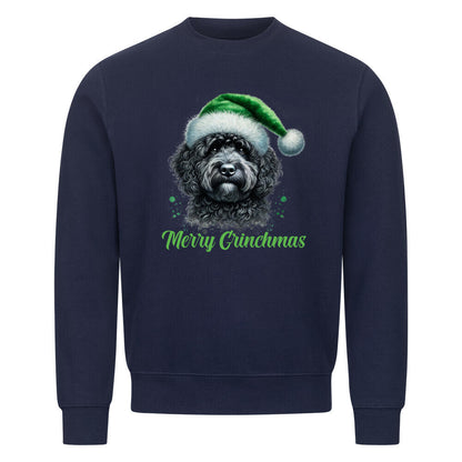 Premium Sweatshirt "Barbet - Merry Grinchmas" Navy Blue – hunde-shirt.de