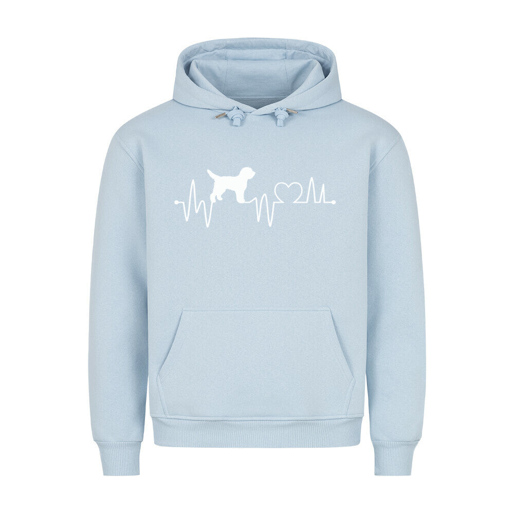 Premium Hoodie "Barbet - Heartbeat" Babyblau – hunde-shirt.de