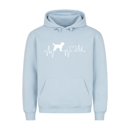 Premium Hoodie "Barbet - Heartbeat" Babyblau – hunde-shirt.de