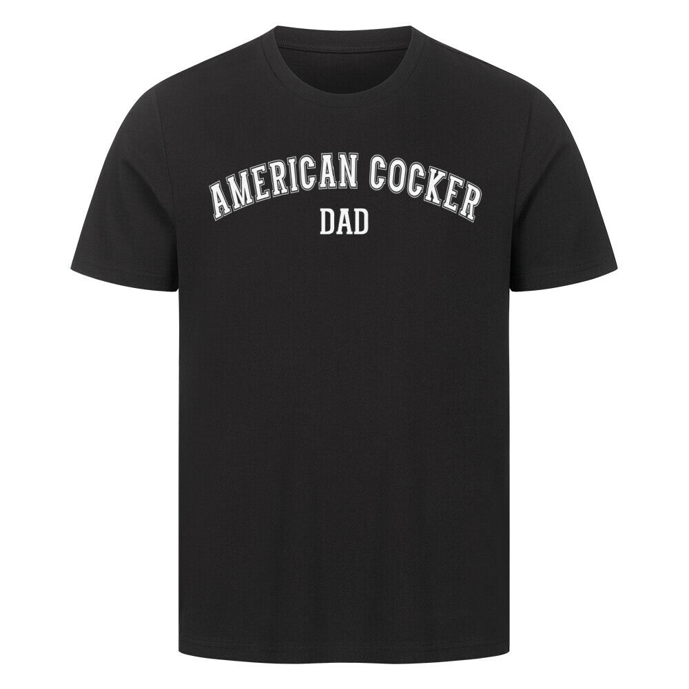 Premium T-Shirt "American Cocker - DAD" Schwarz – hunde-shirt.de