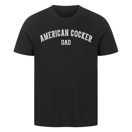 Premium T-Shirt "American Cocker - DAD" Schwarz – hunde-shirt.de