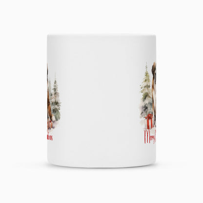 Tasse "Bernhardiner - Merry Christmas Wood" – hunde-shirt.de