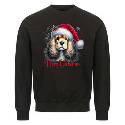 Premium Sweatshirt "American Cocker - Merry Christmas" Schwarz – hunde-shirt.de