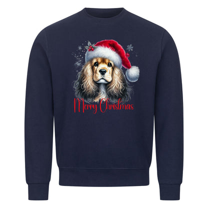Premium Sweatshirt "American Cocker - Merry Christmas" Navy Blue – hunde-shirt.de