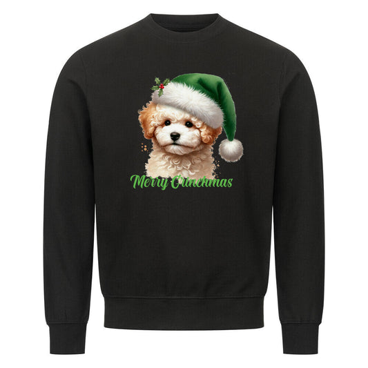 Premium Sweatshirt "Bichon Frisé - Merry Grinchmas" Schwarz – hunde-shirt.de