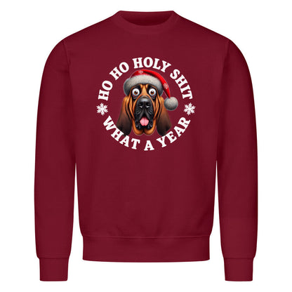Premium Sweatshirt "Bloodhound - HO HO..." Burgunder – hunde-shirt.de
