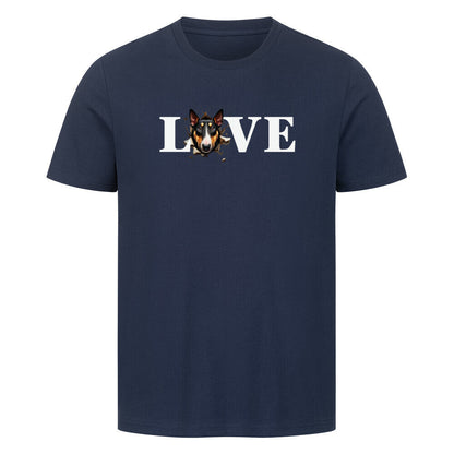 Premium T-Shirt "Bullterrier ( Tan ) - LOVE" French Navy – hunde-shirt.de