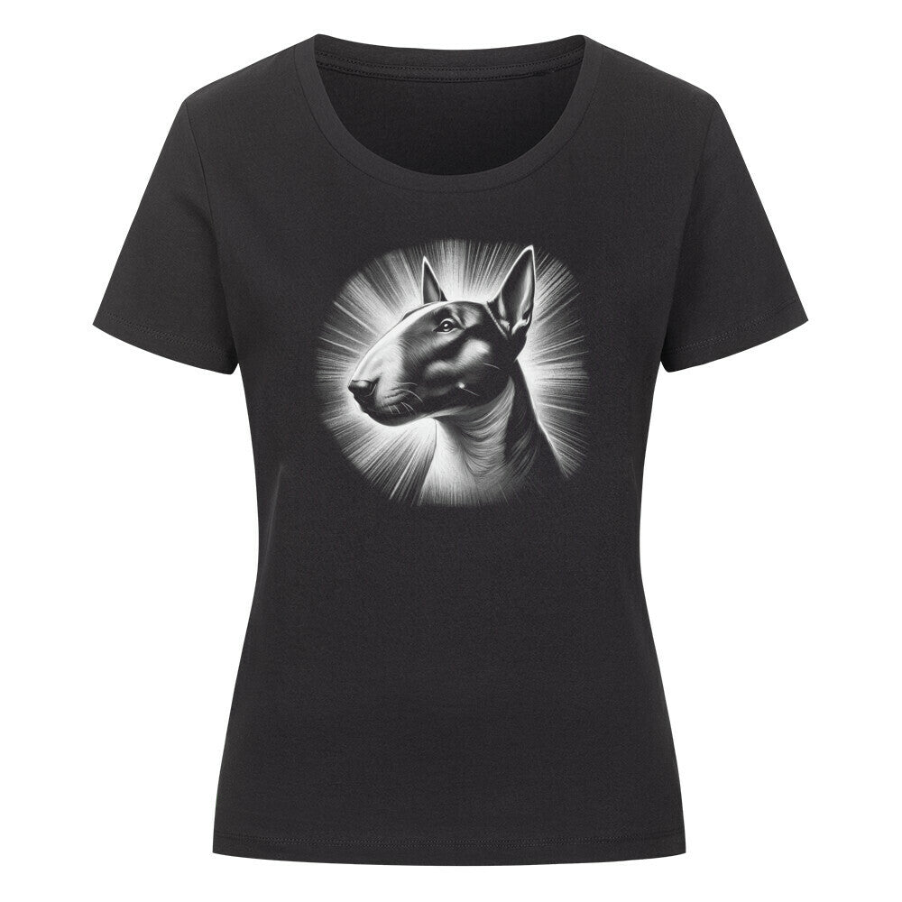 Premium Organic Damen-Shirt "Bullterrier - Shine" Schwarz – hunde-shirt.de